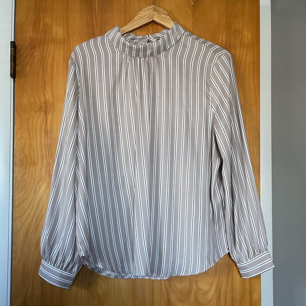 Ann Taylor Striped Long Sleeve Blouse